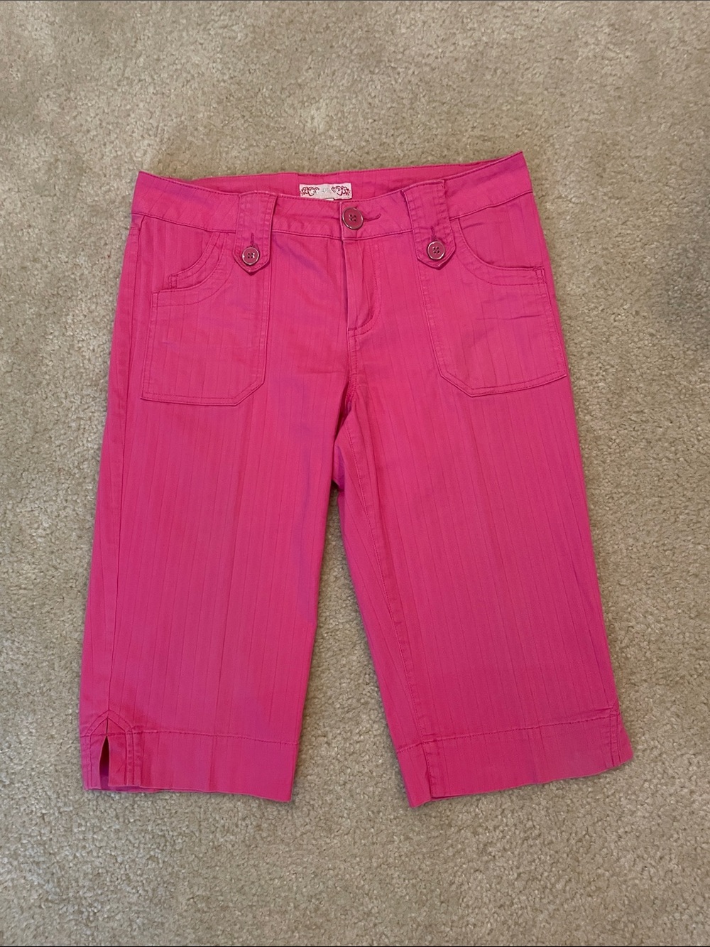 Women's Bright Pink Bermuda Shorts with Front Pockets